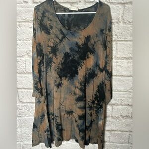 Fascination Long Tunic Top Blouse 3/4 Sleeves Women's Plus‎ Size 3xl